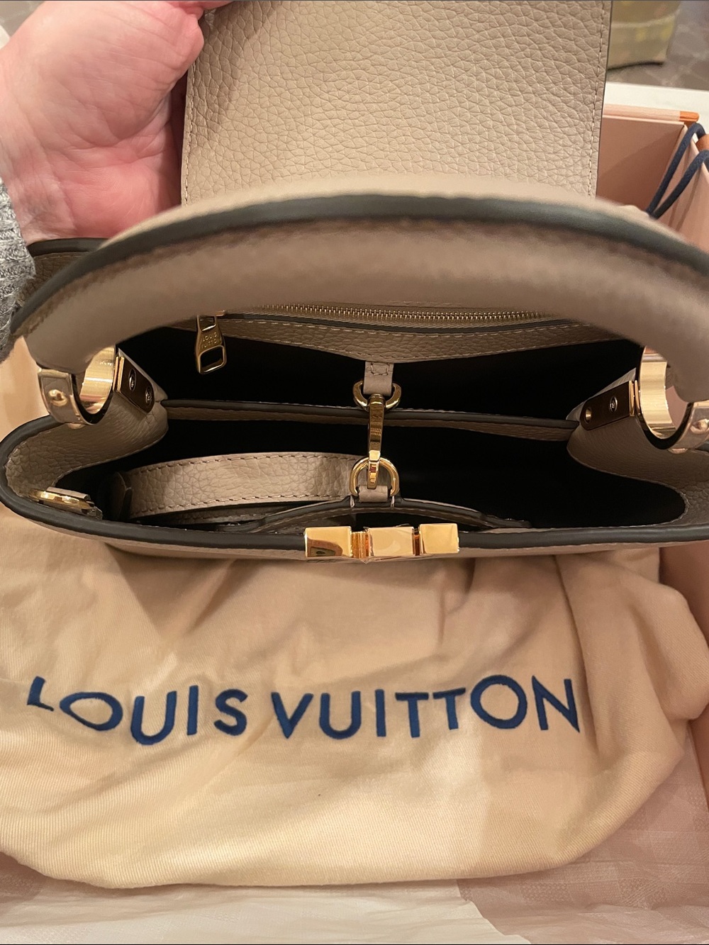 Louis Vuitton AUTHENTIC NEW IN BOX. Capucines BB Galet Taurillon bag - Picture 4 of 11